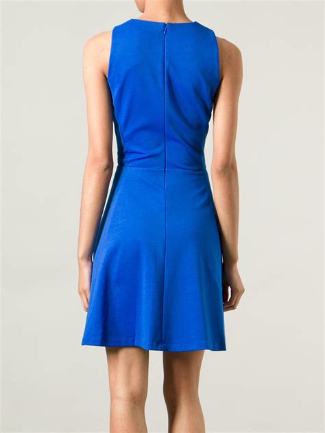 michael kors blue and white dress|michael kors sleeveless dress.